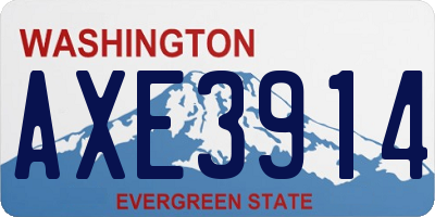 WA license plate AXE3914