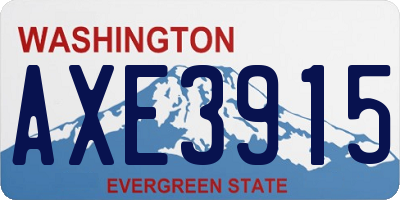 WA license plate AXE3915