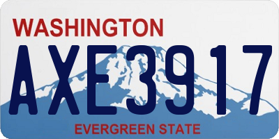 WA license plate AXE3917