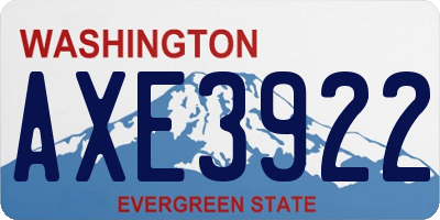 WA license plate AXE3922