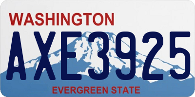 WA license plate AXE3925