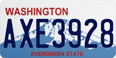 WA license plate AXE3928
