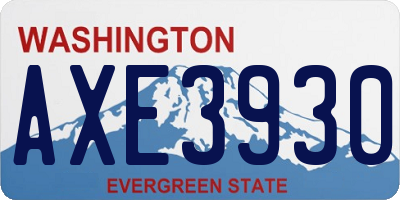 WA license plate AXE3930