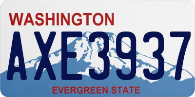 WA license plate AXE3937