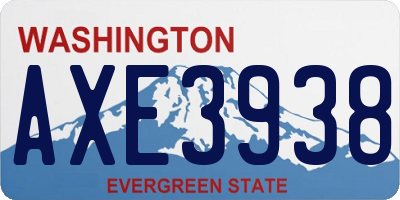 WA license plate AXE3938