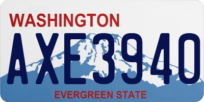 WA license plate AXE3940