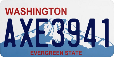 WA license plate AXE3941