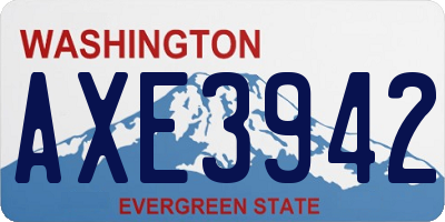WA license plate AXE3942