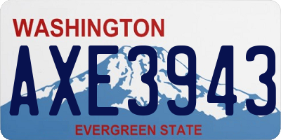 WA license plate AXE3943