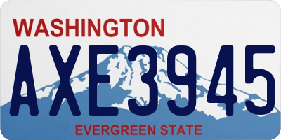 WA license plate AXE3945