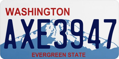 WA license plate AXE3947