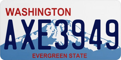 WA license plate AXE3949