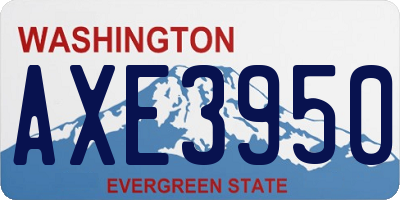 WA license plate AXE3950