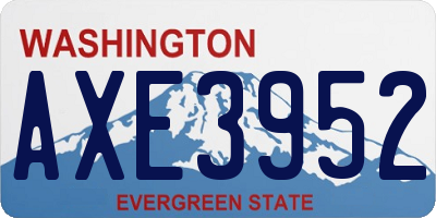 WA license plate AXE3952