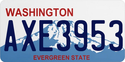 WA license plate AXE3953