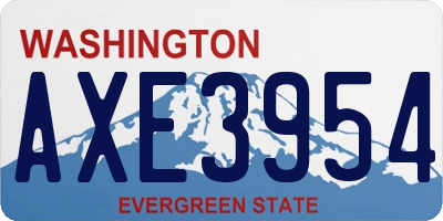 WA license plate AXE3954