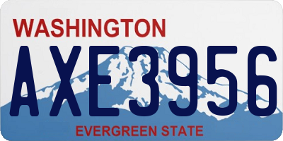 WA license plate AXE3956