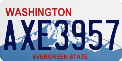 WA license plate AXE3957