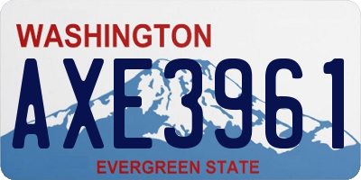 WA license plate AXE3961