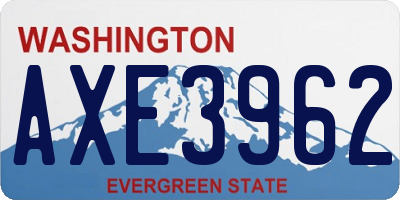 WA license plate AXE3962
