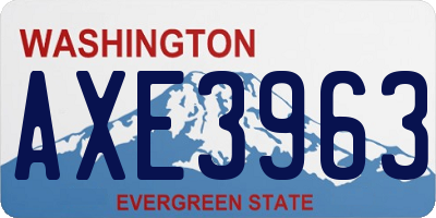 WA license plate AXE3963