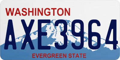 WA license plate AXE3964