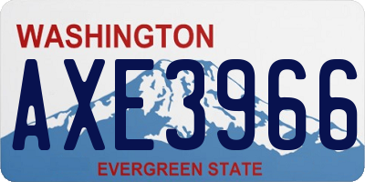 WA license plate AXE3966