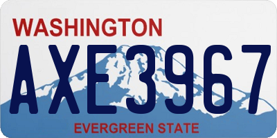 WA license plate AXE3967