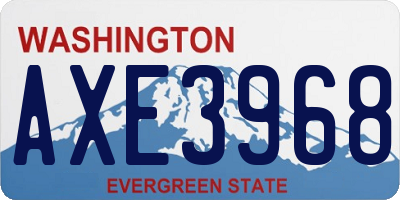 WA license plate AXE3968