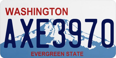 WA license plate AXE3970