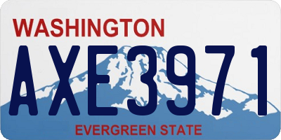 WA license plate AXE3971