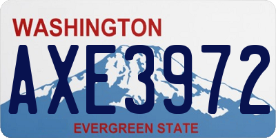 WA license plate AXE3972