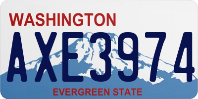 WA license plate AXE3974