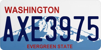 WA license plate AXE3975