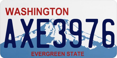 WA license plate AXE3976