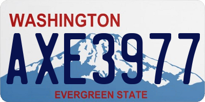 WA license plate AXE3977