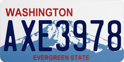 WA license plate AXE3978