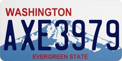 WA license plate AXE3979