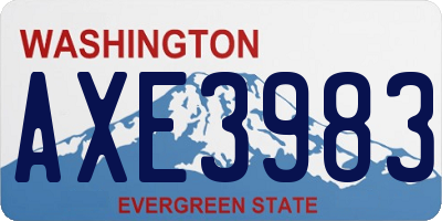 WA license plate AXE3983