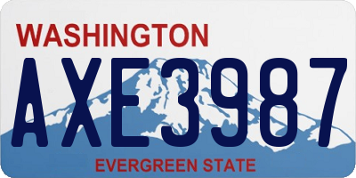 WA license plate AXE3987