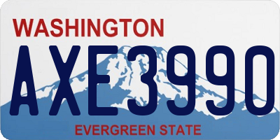 WA license plate AXE3990
