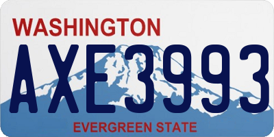 WA license plate AXE3993