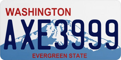 WA license plate AXE3999