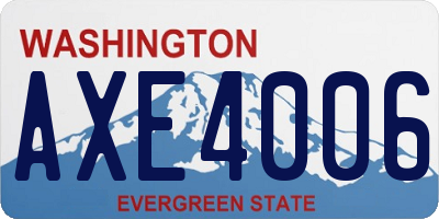 WA license plate AXE4006