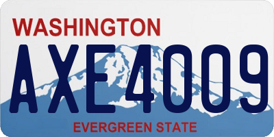 WA license plate AXE4009