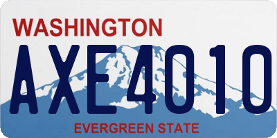 WA license plate AXE4010