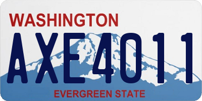 WA license plate AXE4011