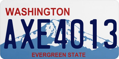 WA license plate AXE4013