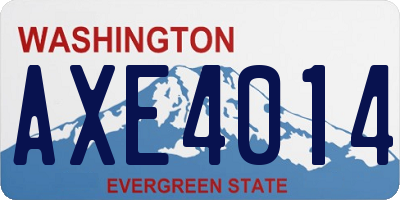 WA license plate AXE4014