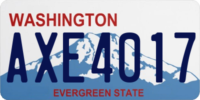 WA license plate AXE4017